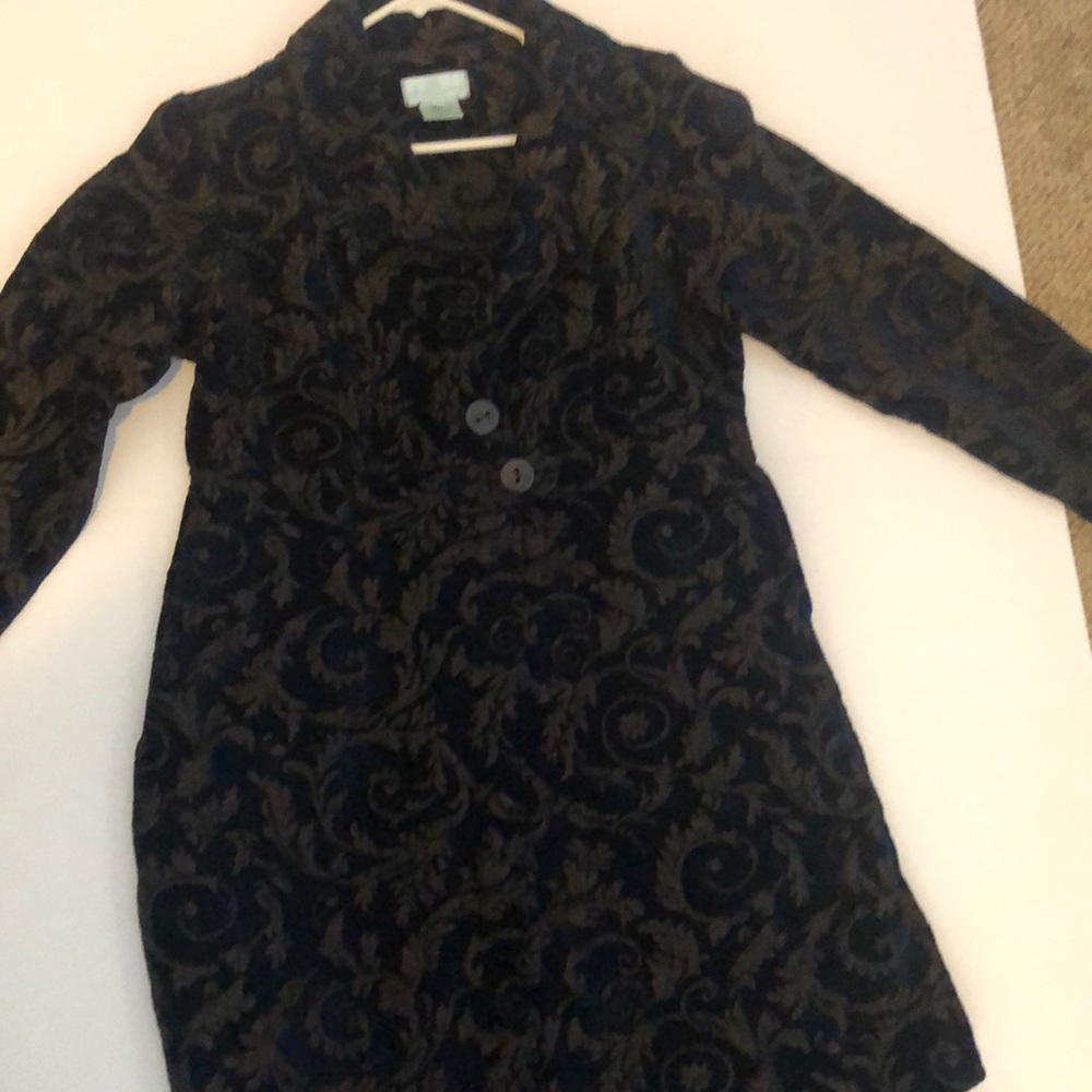 Soft Surroundings Navy Brocade Jacket